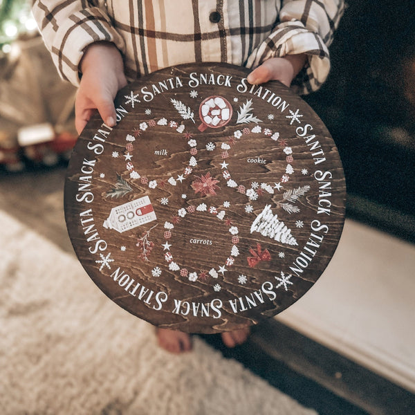 "Santa Snack Station" Plate for Milk, Cookies, and Carrots - Christmas Eve Tradition - Rich Design Co