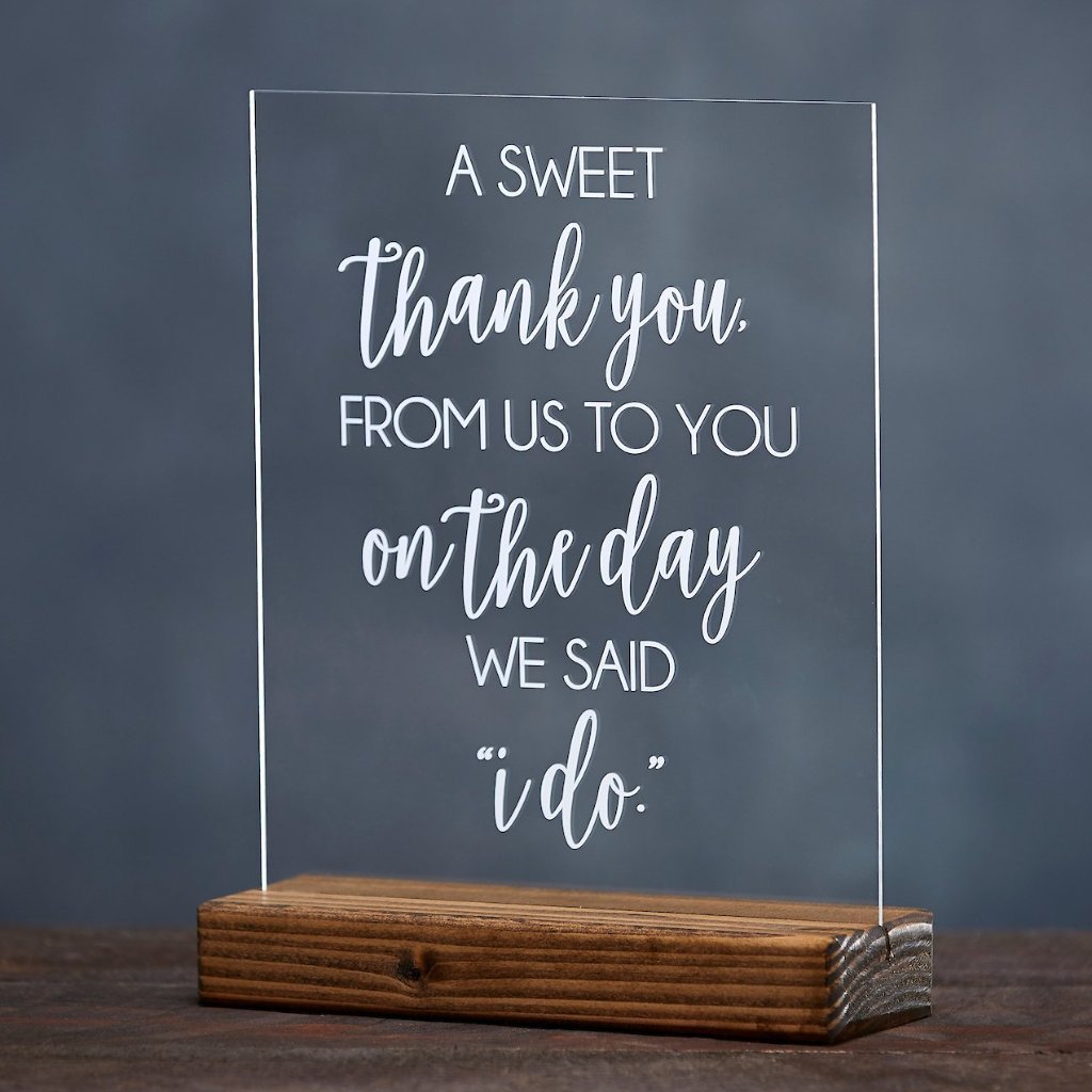A Sweet Thank You From Us to You Candy Table Wedding Sign - Rich Design Co