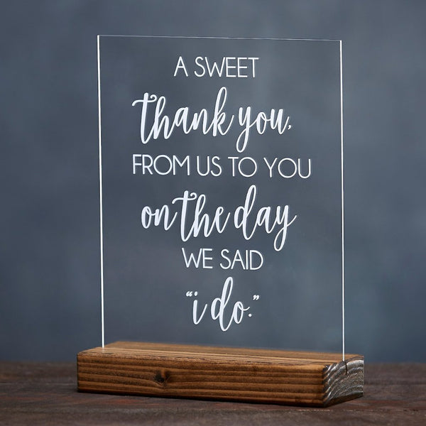 A Sweet Thank You From Us to You Candy Table Wedding Sign - Rich Design Co