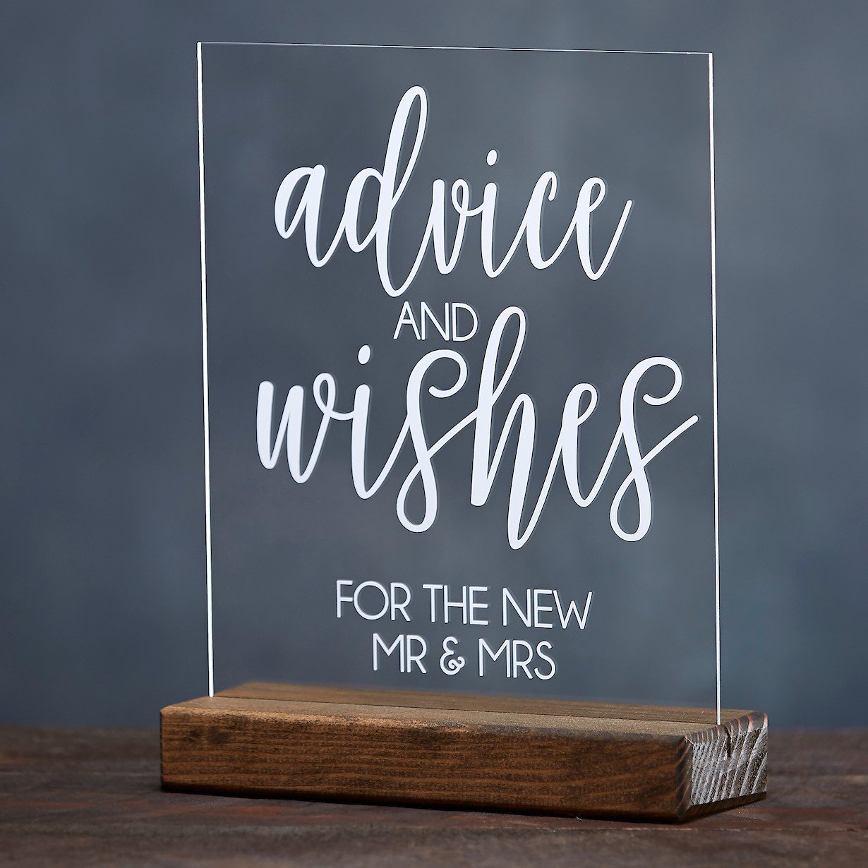 Advice and Wishes Clear Acrylic Sign - Rich Design Co