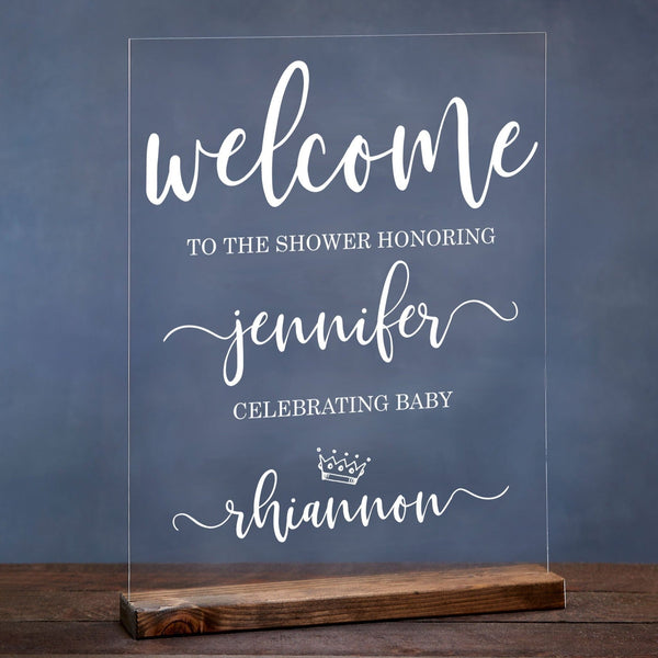 Baby Shower Acrylic Welcome Sign - Rich Design Co