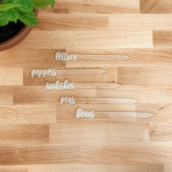 Clear Acrylic Vegetable Garden Markers - Rich Design Co