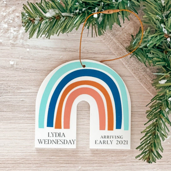 Gender Neutral Rainbow Baby Ornament - Rich Design Co