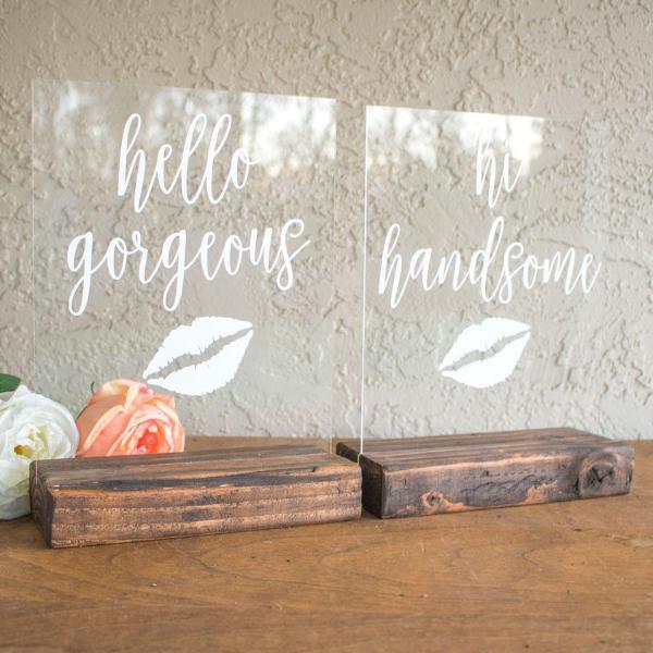 Hello Gorgeous, Hi Handsome Wedding Signs - Rich Design Co