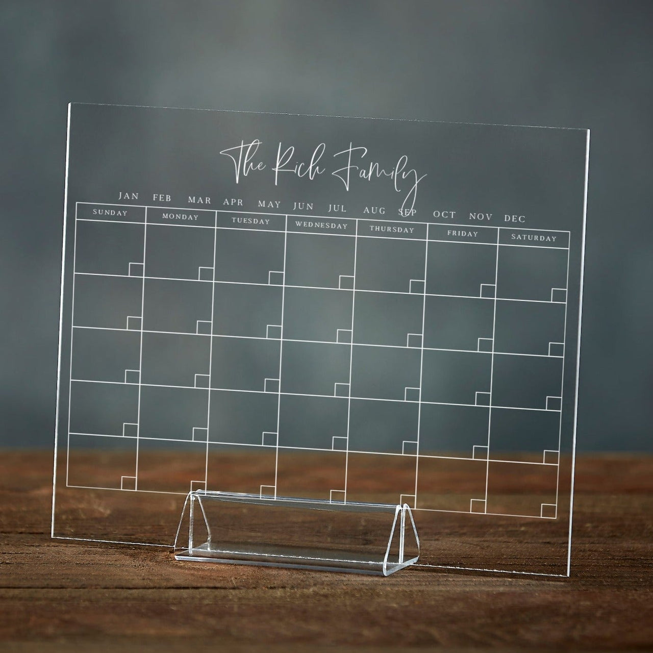 Monthly Dry Erase Acrylic Desktop Calendar - Rich Design Co