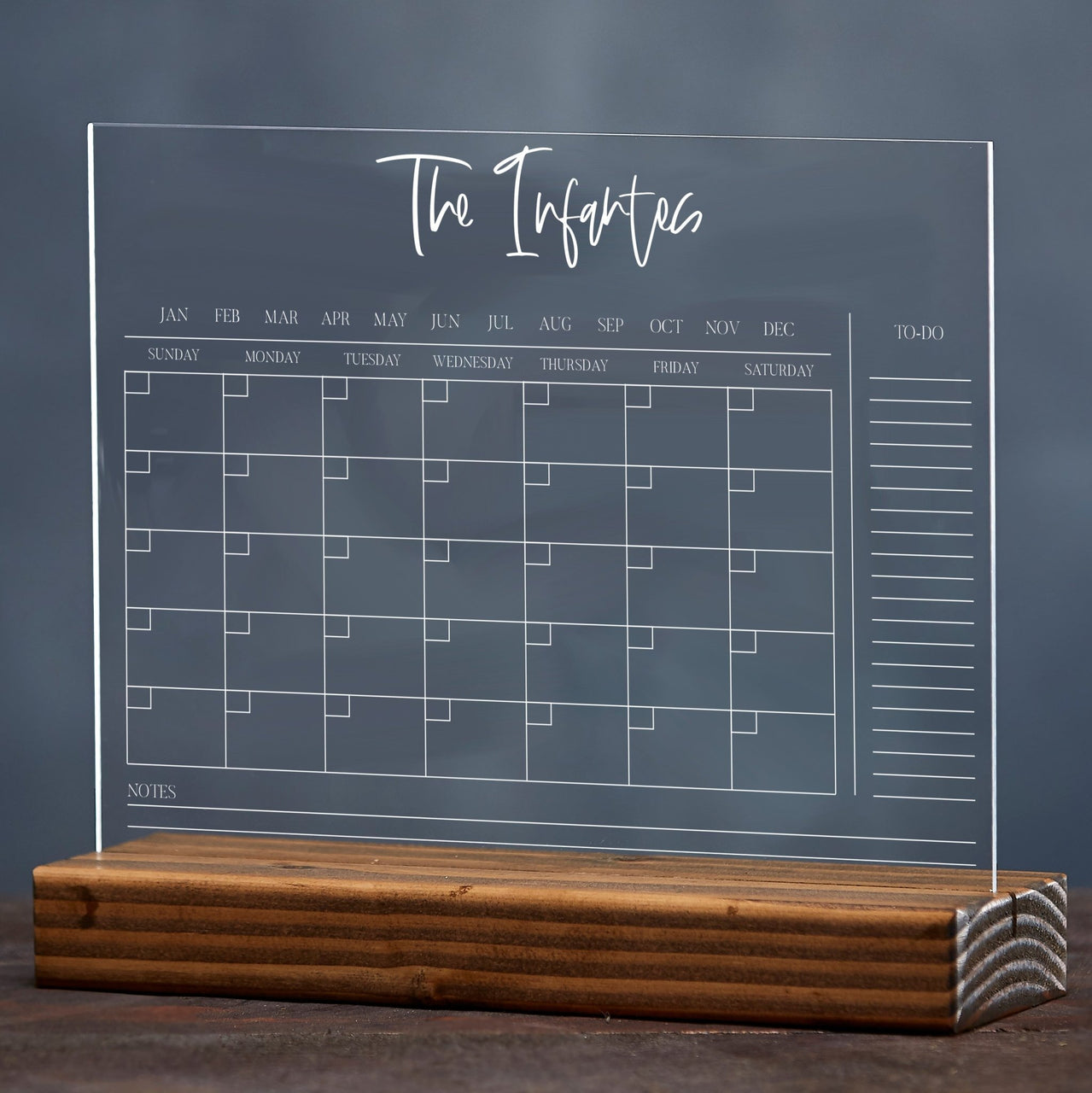 Monthly Undated Acrylic Desktop Calendar - Rich Design Co