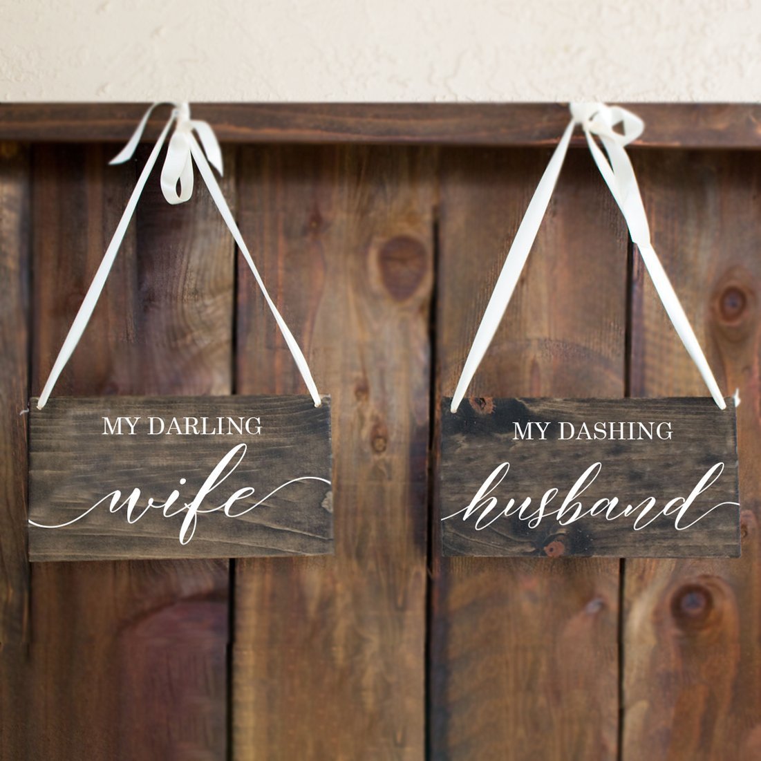 My Darling Wife & My Dashing Husband Wedding Chair Signs - Rich Design Co