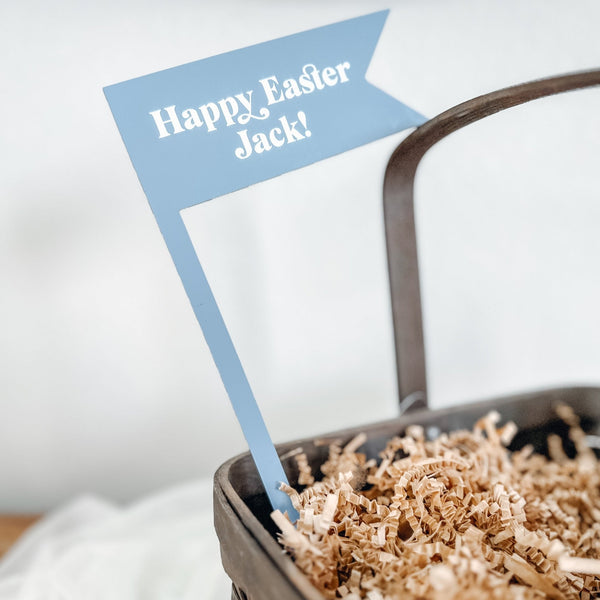 Personalized Happy Easter Acrylic Easter Basket Flag - Rich Design Co