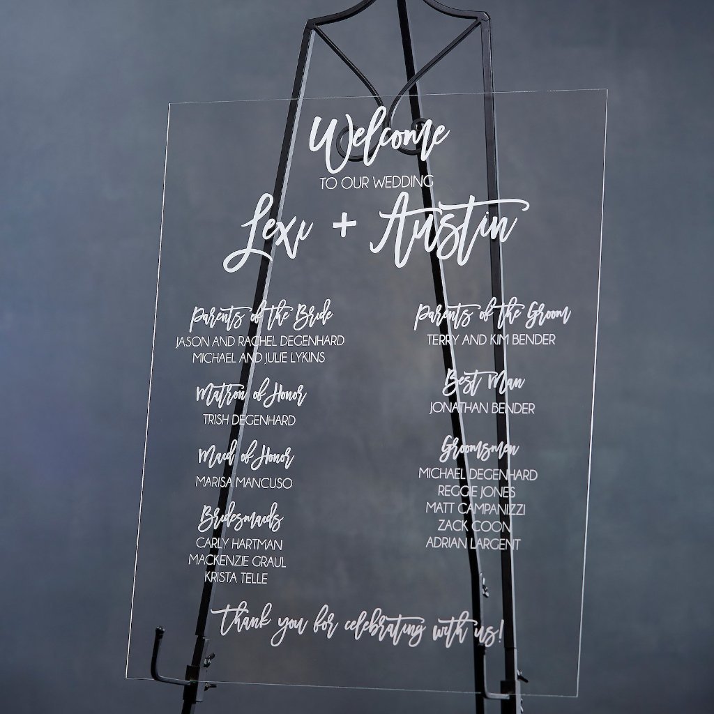 Wedding Party Acrylic Sign - Rich Design Co